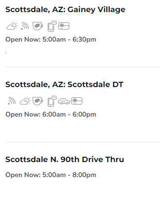 Coffee Bean & Tea Leaf scottsdale AZ locations